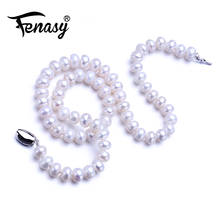 FENASY fine AAAA high quality natural freshwater pearl necklace for women gift,8-9mm pearl jewelry 45cm choker necklace classic 2024 - buy cheap