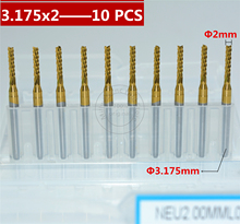 3.175mm*2.0mm,Freeshipping-10pcs,CNC Solid carbide TiALN Coated PCB end mill,Micro PCB Board End mill,corn milling cutter 2024 - buy cheap