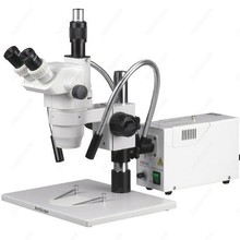 Zoom Microscópio... AmScope Suprimentos 2X-180X Zoom Microscópio + Fibra Dupla Gooseneck Luzes 2024 - compre barato