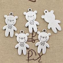 10pcs Charms Bear Bow 24x14mm Antique Making Pendant fit,Vintage Tibetan Bronze Silver color,DIY Handmade Jewelry 2024 - buy cheap