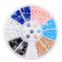 Lolede roda para decoração de unhas redondas, strass para acrílico em gel uv, acessórios para arte corporal brilhante 5555 2024 - compre barato