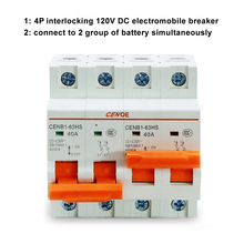 4 P nuevo enclavamiento electro coche DC interruptor de circuito DC 120 V 40A mini interruptor de circuito MCB acceso a 2 grupo de la batería al mismo tiempo 2024 - compra barato