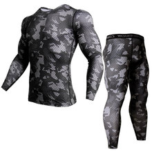 Conjunto de inverno para homens, camuflagem térmica, roupa esportiva masculina para homens, conjunto rashguard, camiseta para musculação s-xxg 2024 - compre barato