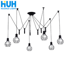 Vintage Restaurant Chandelier Creative Living Room E27 Personality Art Cage Retro Long Stores Lamps Studio Spider Chandelier 2024 - buy cheap