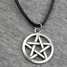 1 Piece New Fashion Leather Chain 25mm Star Pendant Necklace For Women Gift Antique Silver Color 2024 - buy cheap