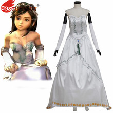 Costumebuy jogo final fantasia ix garnet princesa vestido de noiva cosplay traje adulto feminino branco destaques outfit halloween 2024 - compre barato