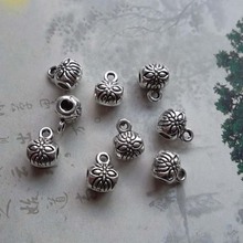 Lote de 40 cuentas espaciadoras de aleación de plata tibetano, brazaletes y pulseras hechos a mano con bucle de 6x8mm, fabricación de joyas DIY 2024 - compra barato