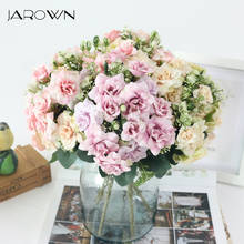 JAROWN Simulação Subiu Buquê de Flores de Seda Artificial Flores Falsas Para Decoração De Casamento Casa Garden Decor Flor 2024 - compre barato