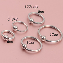Stainless Steel Ball Closure Captive Ring BCR, Lip Nose Ear Tragus Septum Ring 5 size mix 50/100/200/500pcs Piercing Jewelry 2024 - buy cheap