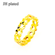 JHplated 5MM Fashion Hollowing out love Wedding Rings For women /girl Gold Color Rings Jewelry Engagement Rings 2024 - buy cheap