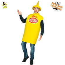 Men's Mustard Jam Costume Purim Outfits for Adult Dress Up Cosplay Yellow Mustard Jumpsuit for Male 2024 - buy cheap