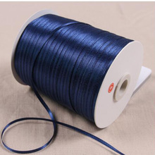 Темно-синяя сатиновая лента для рукоделия и шитья, материал ручной работы, 3 мм, 25 ярдов 2024 - купить недорого