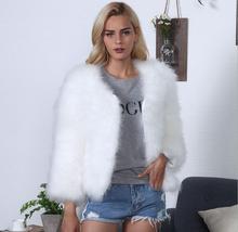 Moda feminina jaqueta casual outono e inverno nova imitação de pele de avestruz cabelo curto casaco traje 2024 - compre barato