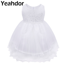 Toddlers Infant Baby Girls Floral Lace Dresses White Flower Princess Girls Dresses Baptism Christening Gown Birthday Party Dress 2024 - buy cheap