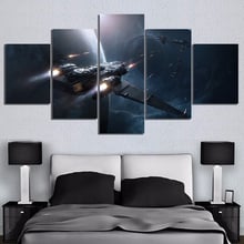 5 piezas HD Fantasy Art Pictures Space Ship Star Citizen, póster de videojuego, pegatina de pared, pinturas de lienzo para decoración del hogar, arte de pared 2024 - compra barato