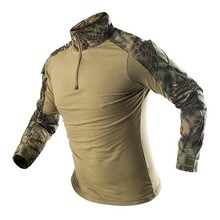 Новейшая Мужская тактическая армейская камуфляжная футболка, армейские рубашки с длинными рукавами, дышащие тренировочные топы высокого качества, Прямая поставка 2024 - купить недорого