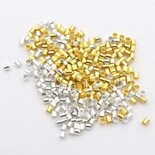 1000pcs 1.5mm 2mm Gold SilverColor Metal Tube Loose Spacer Beads For Jewelry Finding Handmade Jewelry Necklace Diy Accessories 2024 - buy cheap