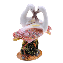 Боксер heron bird Bejeweled, шкатулка для драгоценностей, металлический свадебный подарок, ювелирная коробка, птица, скульптура, домашний декор, рождественские подарки 2024 - купить недорого