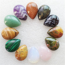 (12 pieces/lot)  Wholesale Natural Mixed Stone Teardrop CAB Cabochon 25x18x6mm Free Shipping Fashion Jewelry J420 2024 - buy cheap