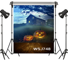 LB poliéster y vinilo Halloween Casa de granja calabaza linterna de fondo de miedo para estudio de fotografía utilería para FONDO DE FOTOS 2024 - compra barato