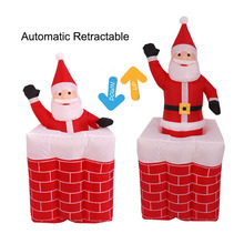 180cm Giant Inflatable Santa Claus In Red Brick Chimney Christmas New Year Party Toys Yard Decoration Airblown Retractable Gifts 2024 - buy cheap