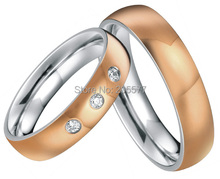 rose gold plating custom health titanium ring wedding band couples engagement ring sets 2024 - buy cheap