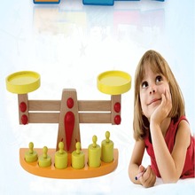 Wooden Block Toys Balance Beam Weighing Scale Children Baby Montessori Balance Early Learning Education math/science Toy 2024 - buy cheap