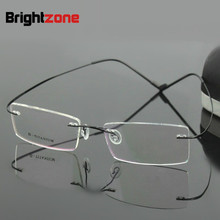Armação de óculos sem aro de titânio puro, leve, sem parafuso, 6g, armação de óculos 2024 - compre barato