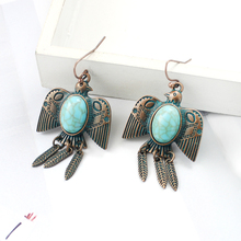 Pendientes de gota de la serie Thunderbird Sunbird para mujer, Aretes bohemios de piedra Natural, Aretes Retro, joyería 2024 - compra barato