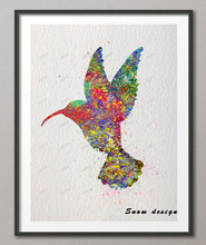 Оригинальная акварельная картина на холсте Hummingbird, настенный художественный постер, печать фотографий, декор для гостиной, дома, настенный стикер, подарки 2024 - купить недорого