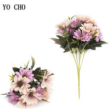 YO CHO 5 Fork 10 Heads Silk Artificial Flowers White Daisy Flower Bouquet Wedding Table Centerpiece Home Party Decor Fake Flower 2024 - buy cheap