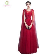 New Evening Dress SSYFashion Wine Red Lace Flower Floor-length Long Formal Dresses Bride Banquet Elegant Party Gown Custom 2024 - buy cheap