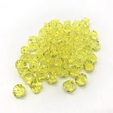 6mm 8mm 10mm amarelo áustria 5301 bicone facetado cristal contas de acrílico espaçador solto contas redondas diy jóias fazendo 2024 - compre barato