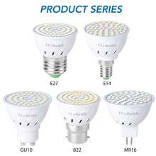 Bombilla LED GU10 de 220V para iluminación del hogar, foco E14, E27, lámpara de mazorca SMD2835, MR16, gu 10, ampolla B22, 6 uds. 2024 - compra barato
