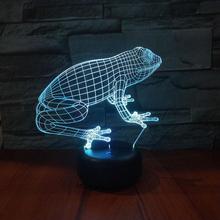 Frog Led 3d Colorful Nightlight Creative Visual Touch Charging Stereo Atmosphere Gift Lamp Touch switch Factory wholesale 2024 - buy cheap