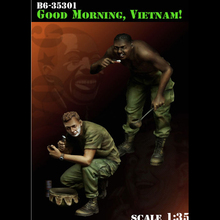1/35 Good Morning,Vietnan Resin kit soldiers GK Military theme of WWII Uncoated No colour 2024 - buy cheap