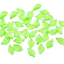 100Pcs Pendants Leaf Leaves Acrylic Light Green Transparent Jewelry DIY Findings Charms 18x11mm(6/8") 2024 - buy cheap