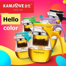 Kamjove new arrival elegant cup brewing device tea cup flower tea pot heat-resistant glass tea set coffee pot 2024 - buy cheap