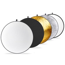 Круглый складной многодисковый светильник Neewer 5 в 1, отражатель 15,7 дюйма, чехол для переноски, полупрозрачный серебристый, золотой, белый и черный 2024 - купить недорого