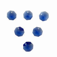 Free Shipping ,LT. SAPPHIRE 2000pcs/Lot  One Hole 14mm Crystal Glass Octagon Beads In One Hole Wholesale , 2024 - buy cheap
