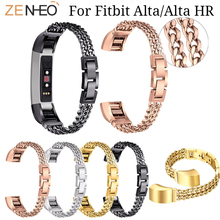 Pulsera de acero inoxidable de doble fila para reloj Fitbit Alta/Alta HR, banda de muñeca ajustable, correas para relojes Fitbit Alta HR 2024 - compra barato