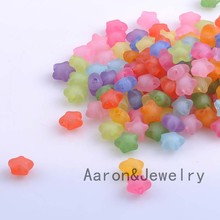 200pcs Mixed Star Frosted Acrylic Spacer Beads For jewelry making 11mm YKL0366 2024 - buy cheap