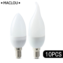 10Pcs/Lot  E14 LED Candle Bulb Light 220V 3W Energy Saving Lamp  Decoration Lighting LED Bulbs for Chandelier 2024 - buy cheap