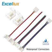 5pcs 10mm 2pin 4 pin Led Connector ip65 Waterproof Wire Connector For 3528 5050 Single RGB Color LED Strip Light Free soldering 2024 - buy cheap