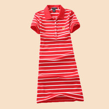 Fashion Evening Embroidery Vestido Striped T Shirt 2019 Print Dress Mini Polo Casual Summer Cotton Women Short Vestidos De Festa 2024 - buy cheap