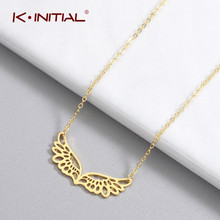 Kinitial Angel Wing Choker Necklace Filigree Guardian Wing Pendants Necklaces for Women Stinless Steel Jewelry Gifts Her Girl 2024 - buy cheap