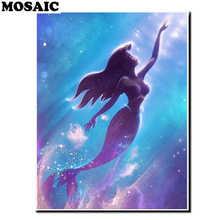 30x40cm Diamond Mosaic Mermaid 5D DIY Diamond Painting Cartoon Picture Of Rhinestone Full Square/Round Drill Home Decoration Gif 2024 - buy cheap