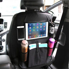 Organizador con múltiples bolsillos para coche, bolsa de almacenamiento con estilo para asiento trasero, soporte para taza, pantalla táctil, soporte para tableta, bolsa de almacenamiento de iPad 2024 - compra barato