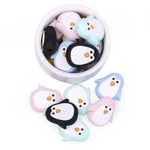 Chenkai 10PCS Silicone Penguin Teether Beads DIY Baby Animal Cartoon Chewing Pacifier Dummy Sensory Jewelry Gift Toy Accessories 2024 - buy cheap