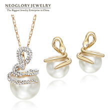 Neoglory strass simulado pérola conjuntos de jóias luz amarelo ouro cor colares brincos cobra moda 2020 cle 2024 - compre barato